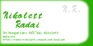 nikolett radai business card